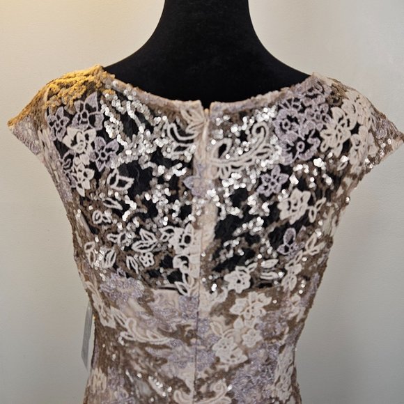 Alex Evenings Womens Elegant Pink Rose Sequined Zip Dress Party Wedding Size 6 - Picture 5 of 12